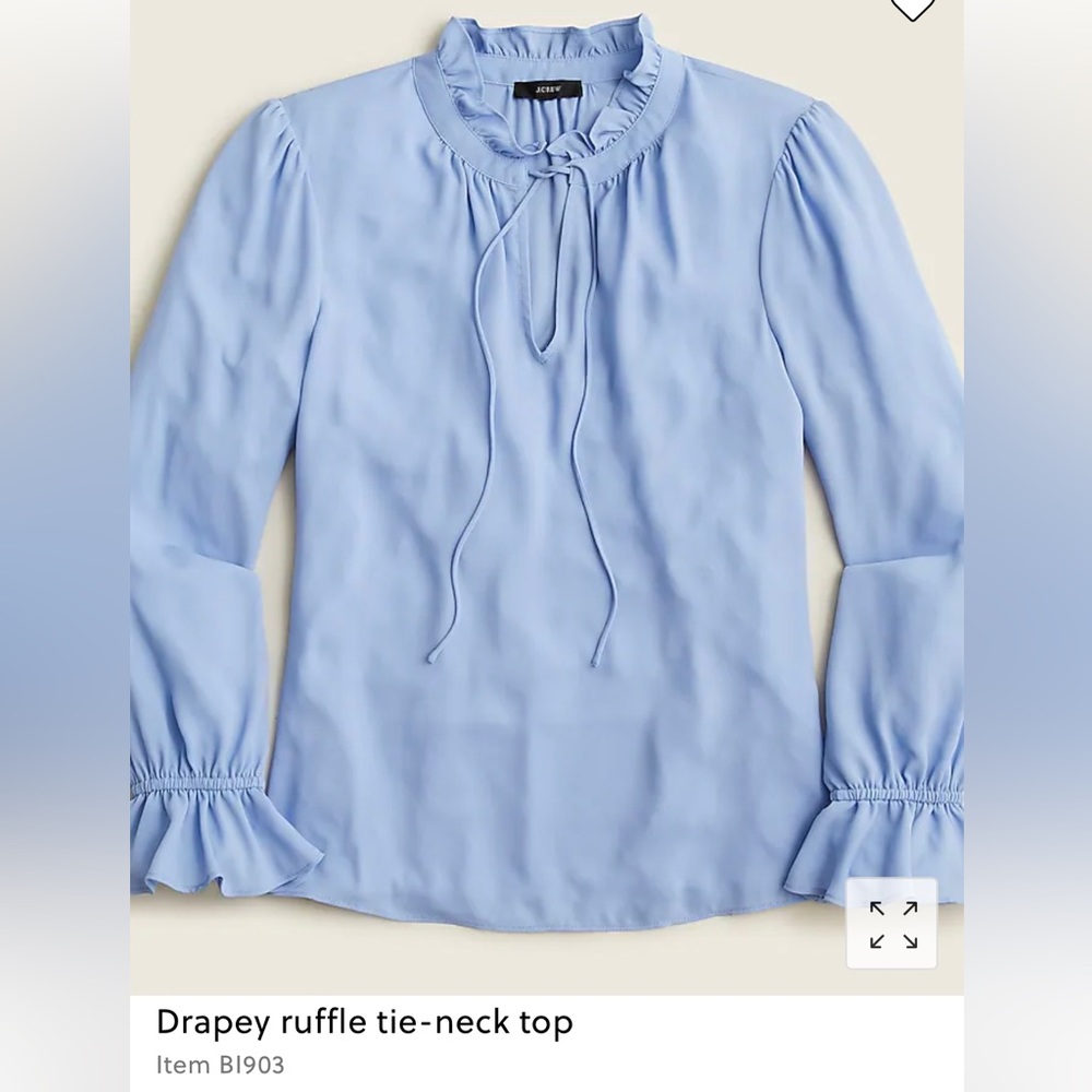 J.Crew Drapey Ruffle Tie-Neck Blouse size S